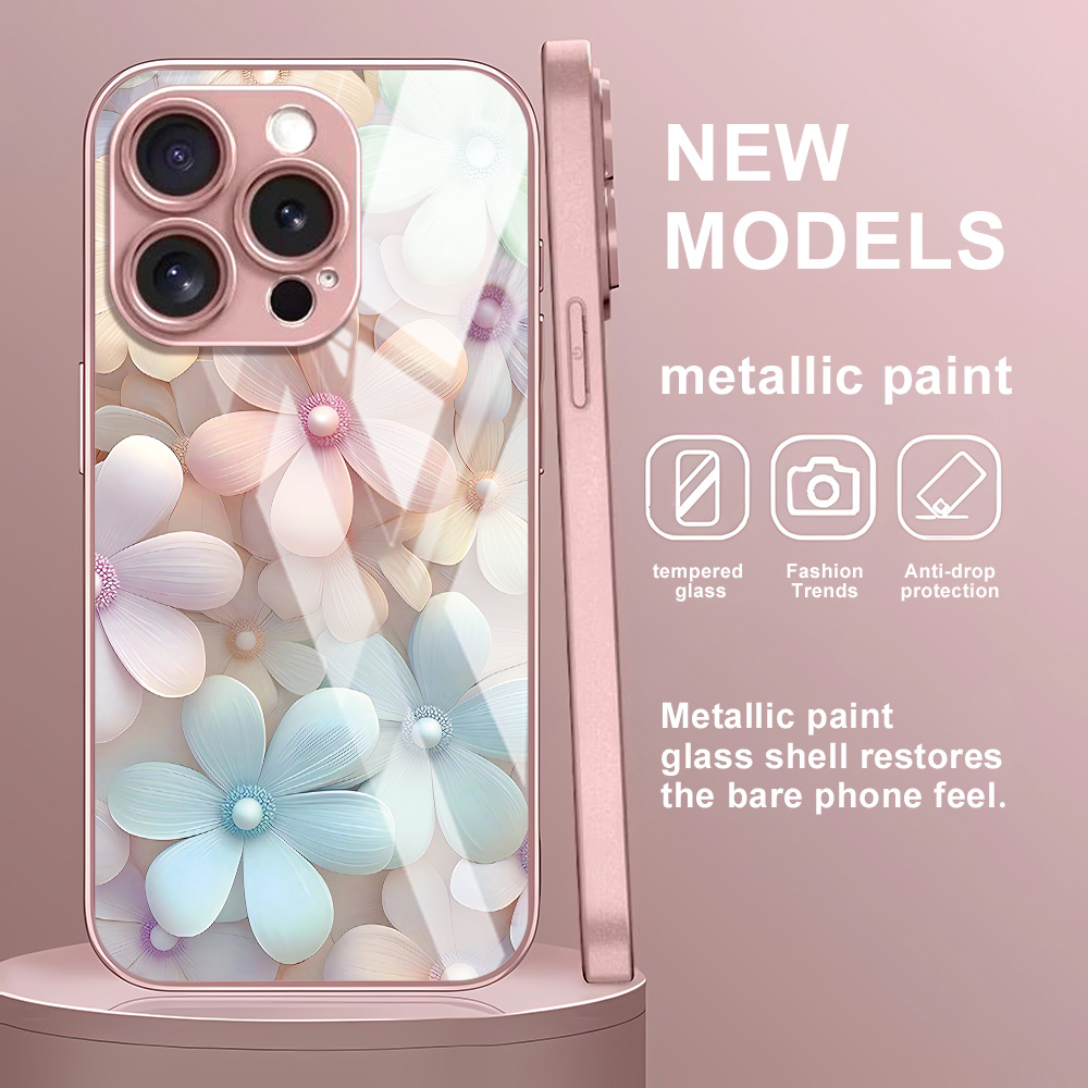 Flower Tempered Glass Case For - Apple Iphone 15 Pro Max recension och pris